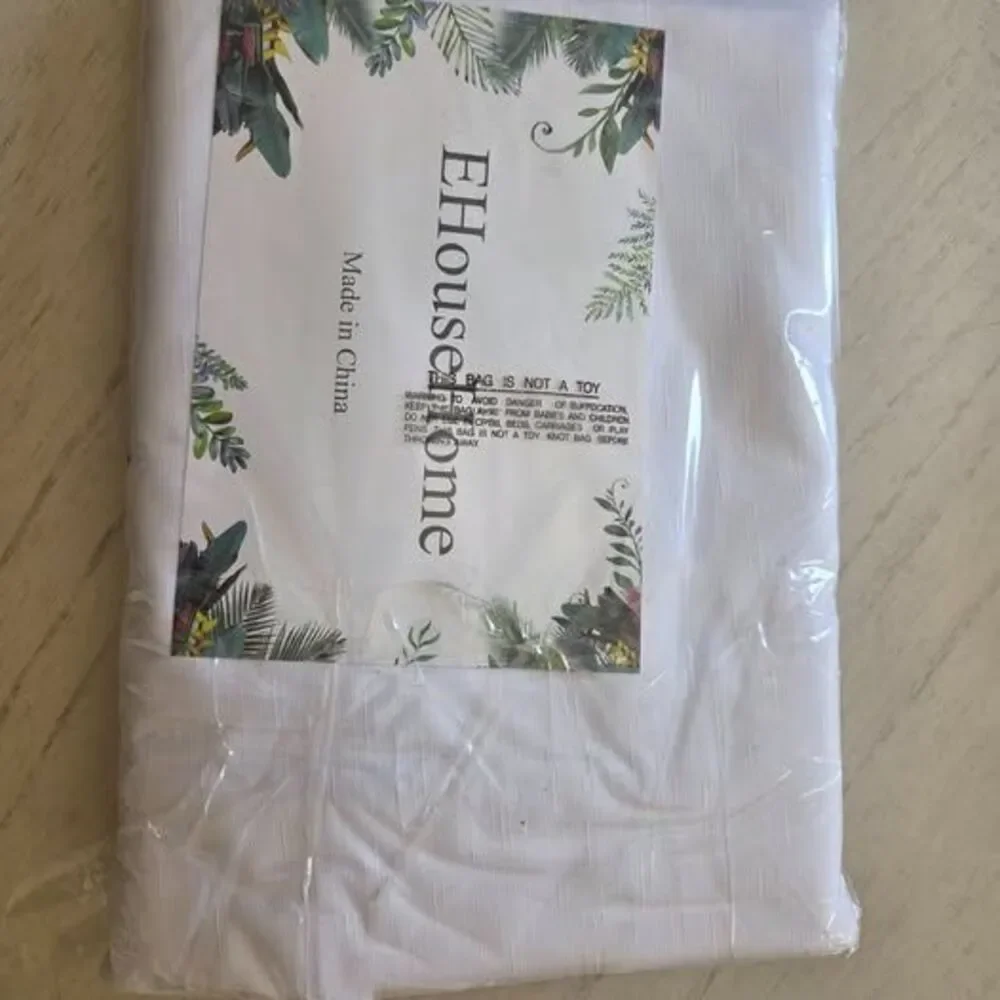 EHouseHome Heavy Duty Fabric Tablecloth with White Lace 60 x 84 Inches